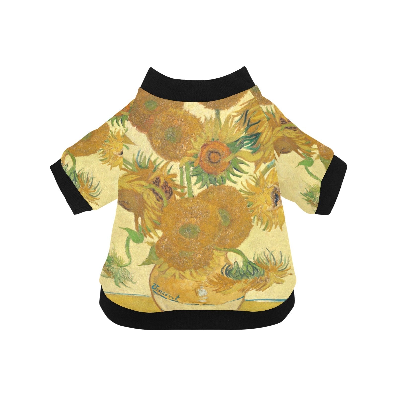 Pet Apparel Van Gogh Sunflowers Round Neck Shirt for Comfort main product image for dogs and cats