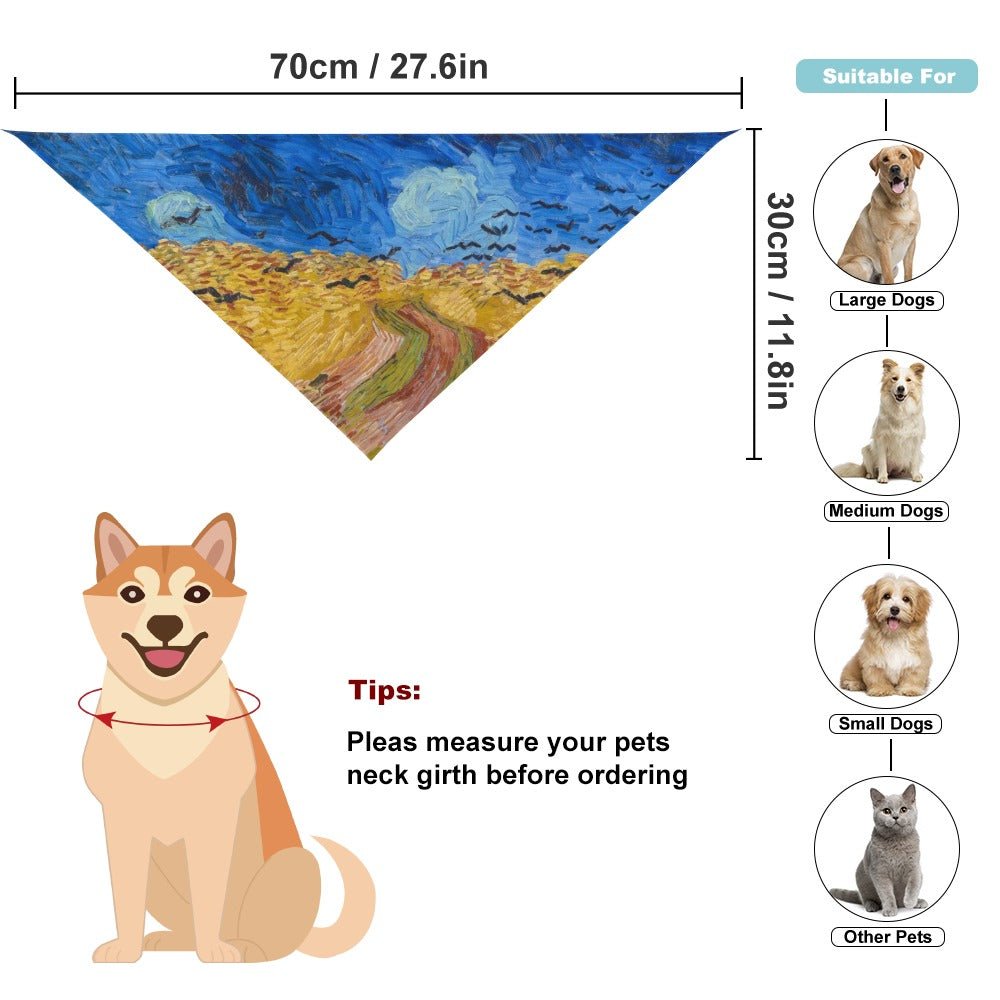 Pet Supply Van Gogh Wheatfield with Crows Scarf for Comfort main product image for dogs and cats