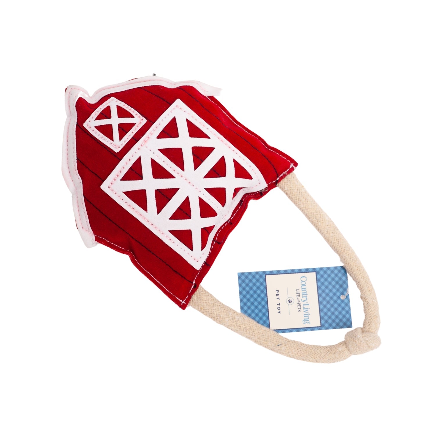 Dog Treats Country Living Faux Leather Red Barn Chew Toy - detail product image for dog treats