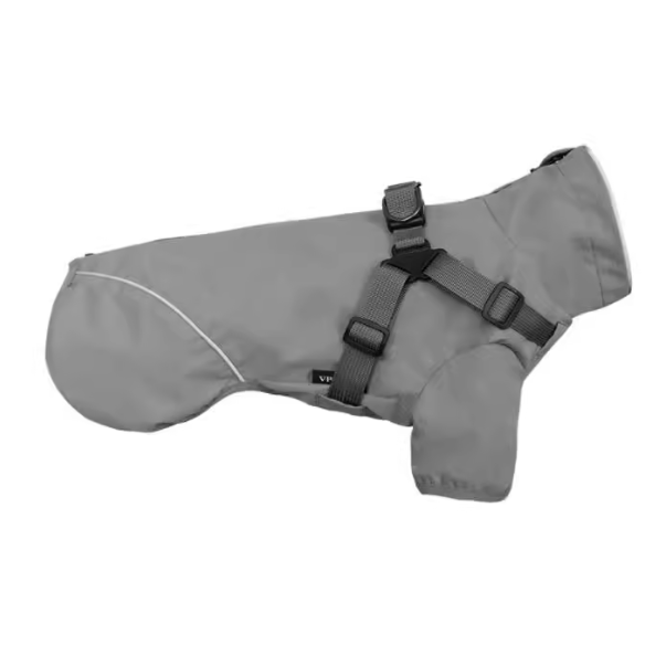 Dog Waterproof Reflective Jacket with Harness - close up view