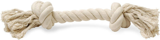 White Rope Bone Dog Dental Tug Toy Interactive Dog - detail view