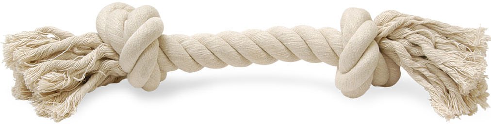 White Rope Bone Dog Dental Tug Toy Interactive Dog - lifestyle view