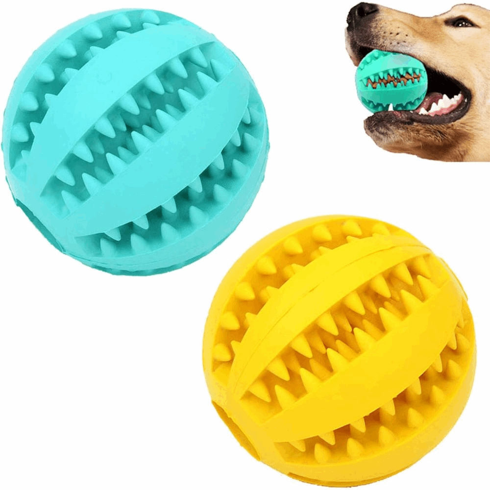 Dog Treat Toy Ball Dog Tooth Cleaning Toy Interactive Dog - close up view