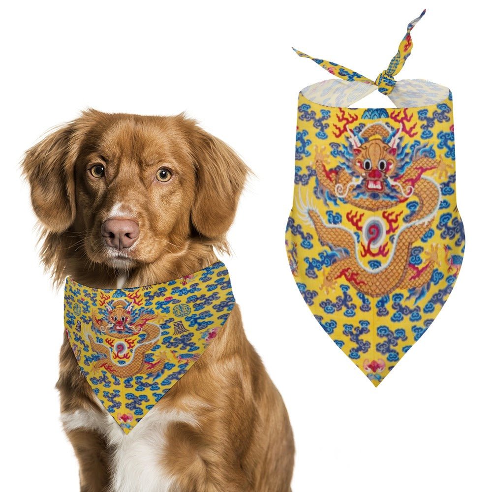 Pet Supply Yellow Qing Dynasty Dragon Scarf for Daily Use - main product image for pet supply