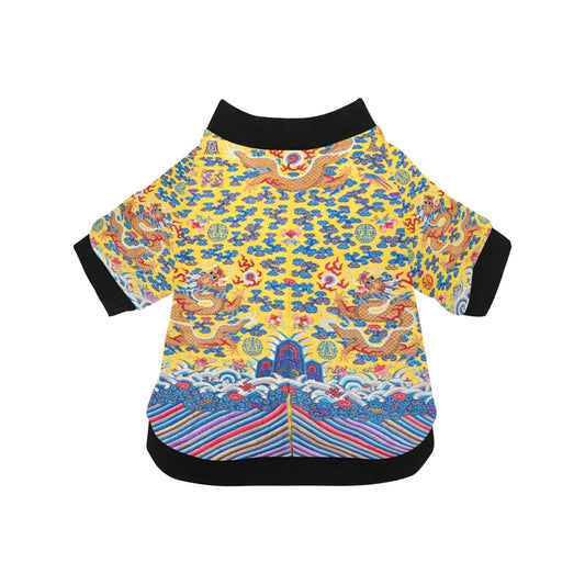 Pet Apparel Yellow Qing Dynasty Dragon Round Neck Shirt - main product image for pet apparel