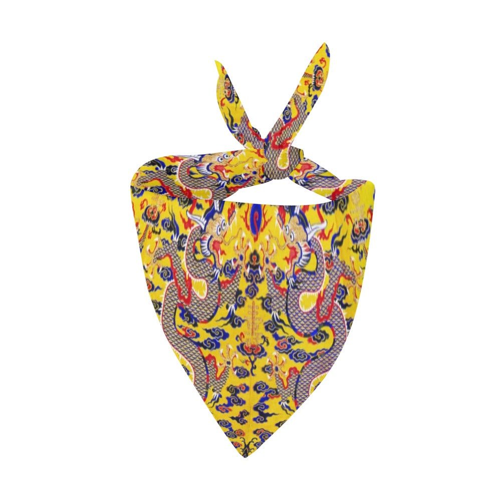 Pet Apparel Yellow Imperial Dragon Double-Sided Bandana - main product image for pet apparel
