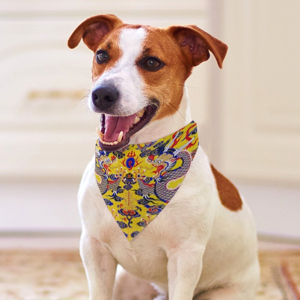 Pet Supply Yellow Imperial Dragon Scarf for Daily Use Essent - close up product image for pet supply