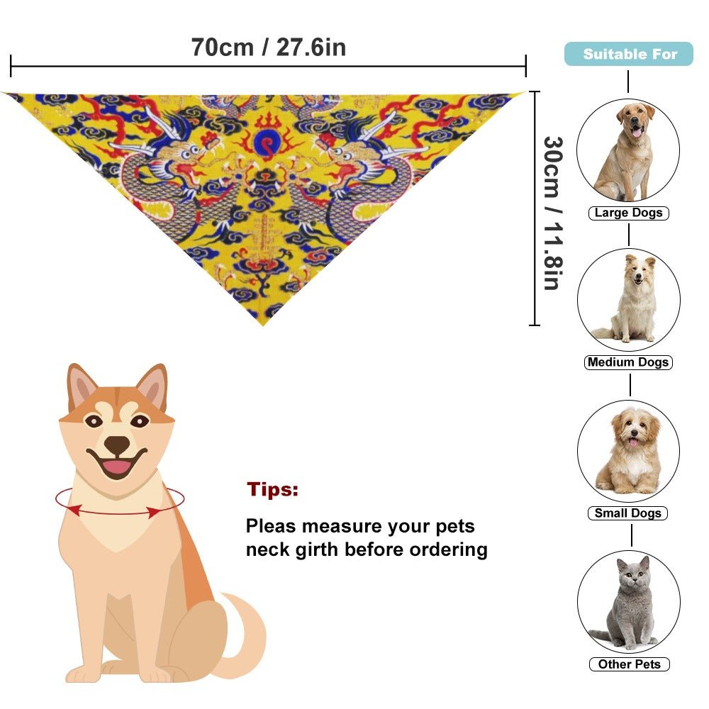 Pet Supply Yellow Imperial Dragon Scarf for Daily Use Essent - lifestyle product image for pet supply
