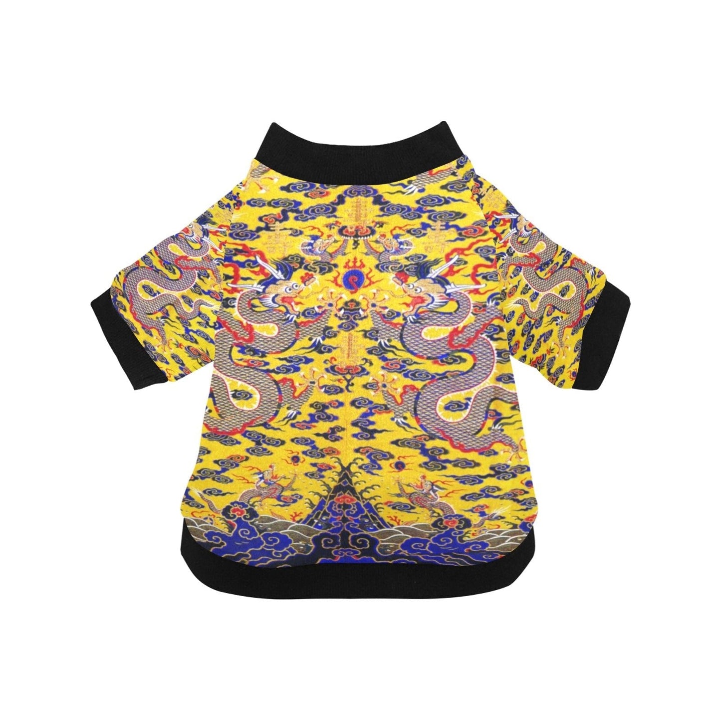 Pet Apparel Yellow Imperial Dragon Round Neck Shirt Essentia - main product image for pet apparel