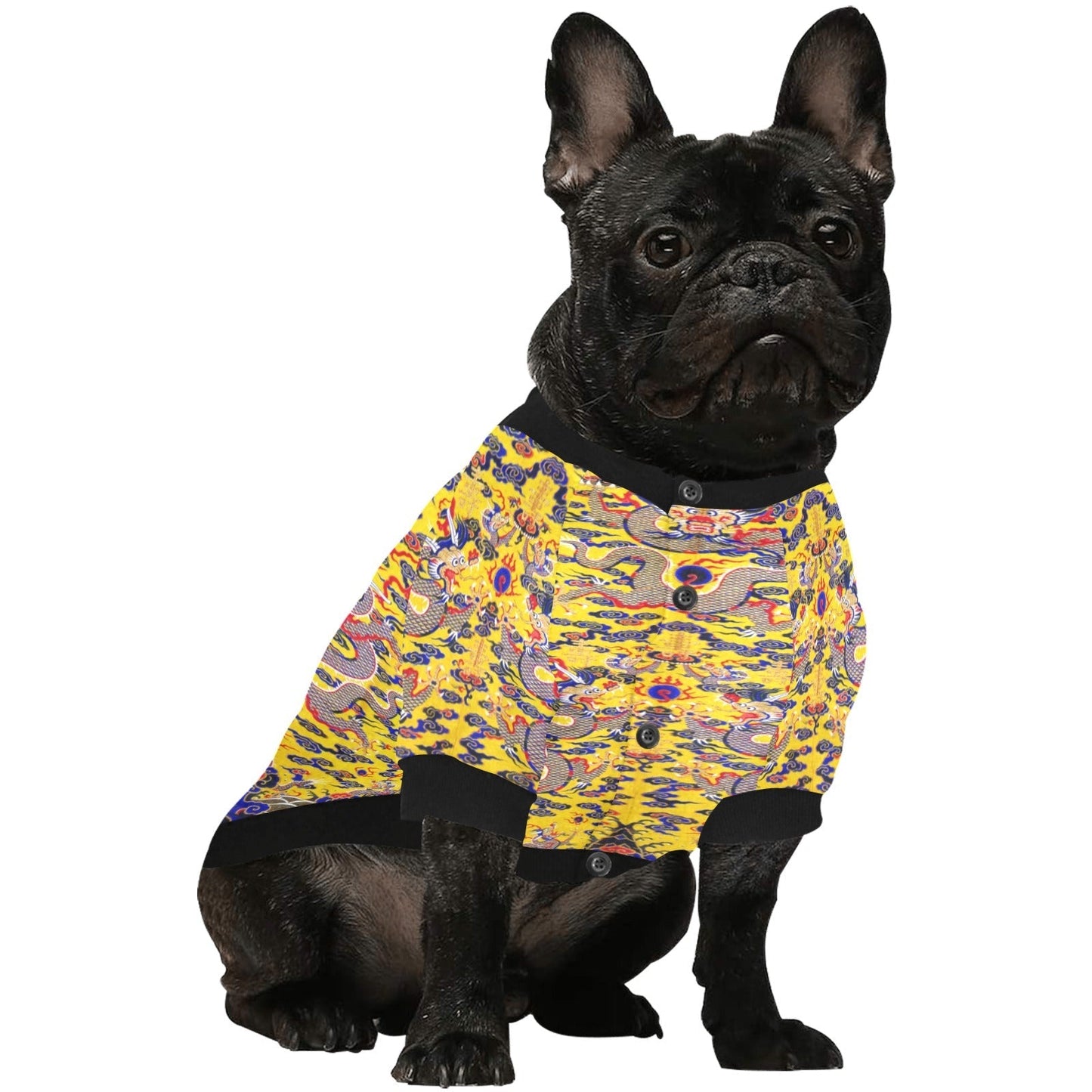 Pet Apparel Yellow Imperial Dragon Round Neck Shirt Essentia - gallery product image for pet apparel
