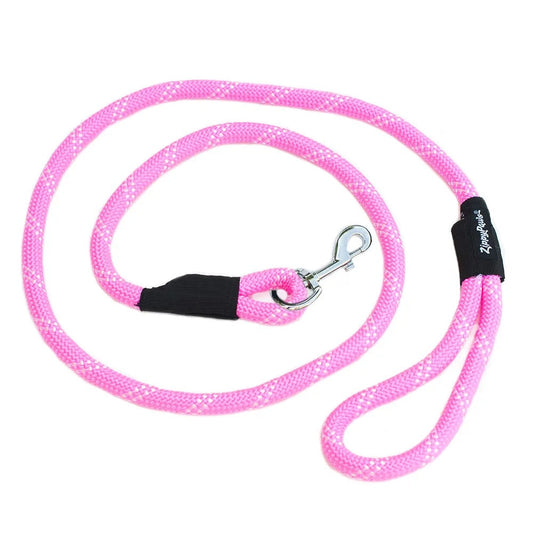 Zippy Paws Climbers Rope Leash Pink 6Ft Adjustable Dog Gear - main product image